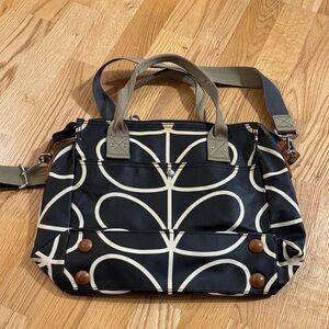 Orla Kiely Black and Cream Leaf Print Tote